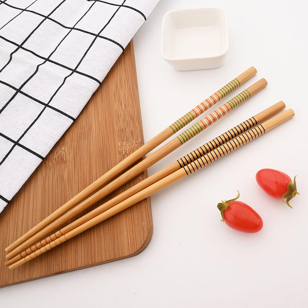 Многоразовый набор из 5 пар бамбуковых палочек ручной работы в японском стиле из натурального дерева, палочки для еды, суши, еды, кошек, цветов, разноцветные деревянные палочки для еды
