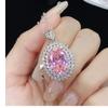 BELLA BOX Palace Style Luxury Simulation Pink Tourmaline Pendant Suitable For Women's Daily Party Fashion Jewelry
