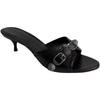 Fashion Women's Sandals Rivet Open-toed Sandals Women's Summer New Metal Buckle Thin Black Slippers Zapatos De Mujer Women Shoes