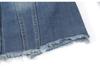 Women's Denim Lapel Jacket - Washed and Ripped, Long Sleeve, Non-Stretch, 2025 Collection.