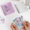 M5A7 Transparent PVC Loose-Leaf Case with Zipper and Edge Bag, 3-Inch Photo Card Storage Album
