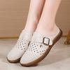Fashion Women Casual Shoes Hollow Out Lady Half Lofers Genuine Leather Flats Moccasins Women Luxury Brand Half Slippers Zapatillas Mujer