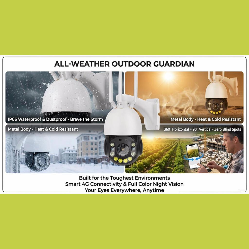 30x Zoom 8MP Outdoor Surveillance Camera with 360° Coverage and Mobile Remote Monitoring