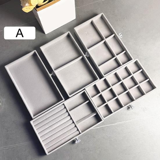 Jewelry Organizer Drawer Storage Box with Velvet Lining Large Capacity Multipurpose Earrings Necklaces Display Box with Handle