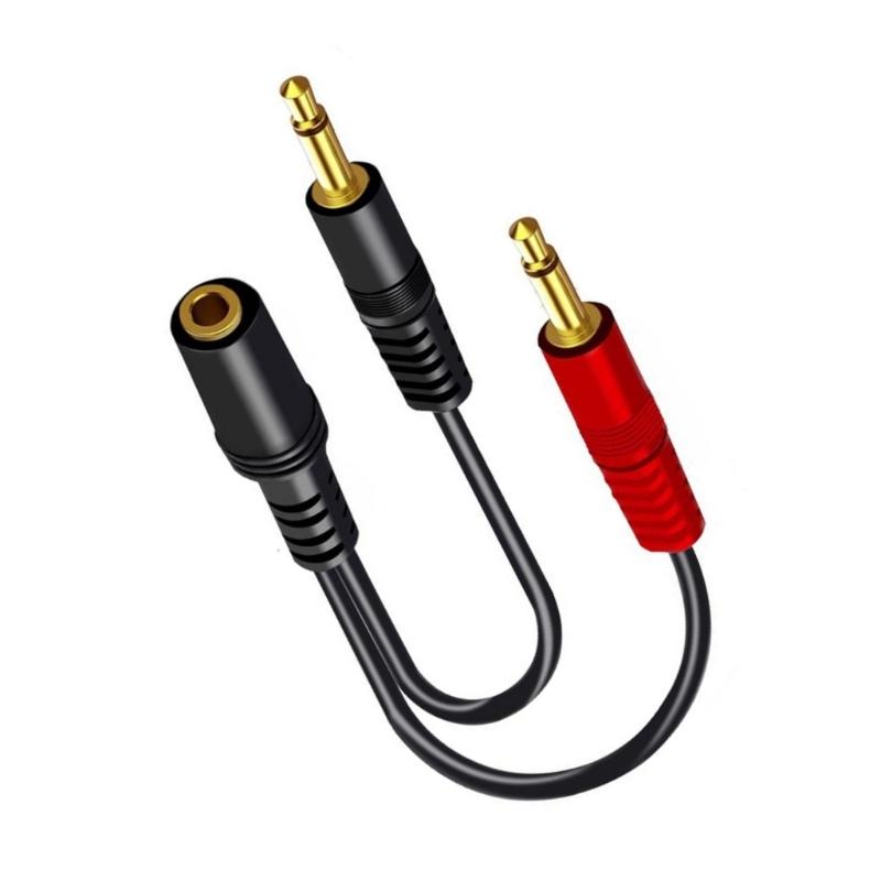 Computer Headsets Adapter 3.5mm Female to 2 Male Sound and Microphones Splitter Cable
