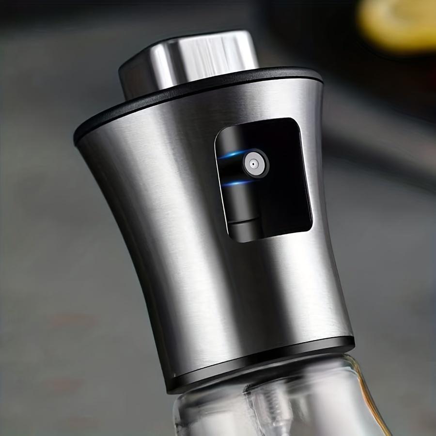 304 Stainless Steel Glass Oil Spray Bottle Large Capacity Pressurized Spray for Kitchen, BBQ, Grilling BPA Free, Triangular Design, Perfect for Olive