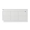 140*35*72cm Sideboard, Chest of Drawers for Bedroom, Living Room, with 3 Drawers, Adjustable Shelves and 2 Doors, High Gloss Cabinet with LED, White