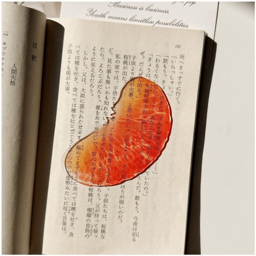 Premium Feeling Reading Mark Transparent Grape Tomato Bookmarks Simulation Bookmark  Student Gift