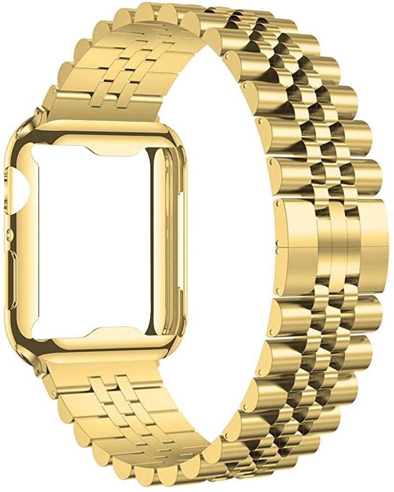 Металлический ремешок + Мягкий чехол из ТПУ для Apple Watch 45 мм 44 мм 41 мм 46 мм 42 мм 49 мм Браслет из нержавеющей стали Ремешок iWatch 11 10 9 8 7 6 5 SE