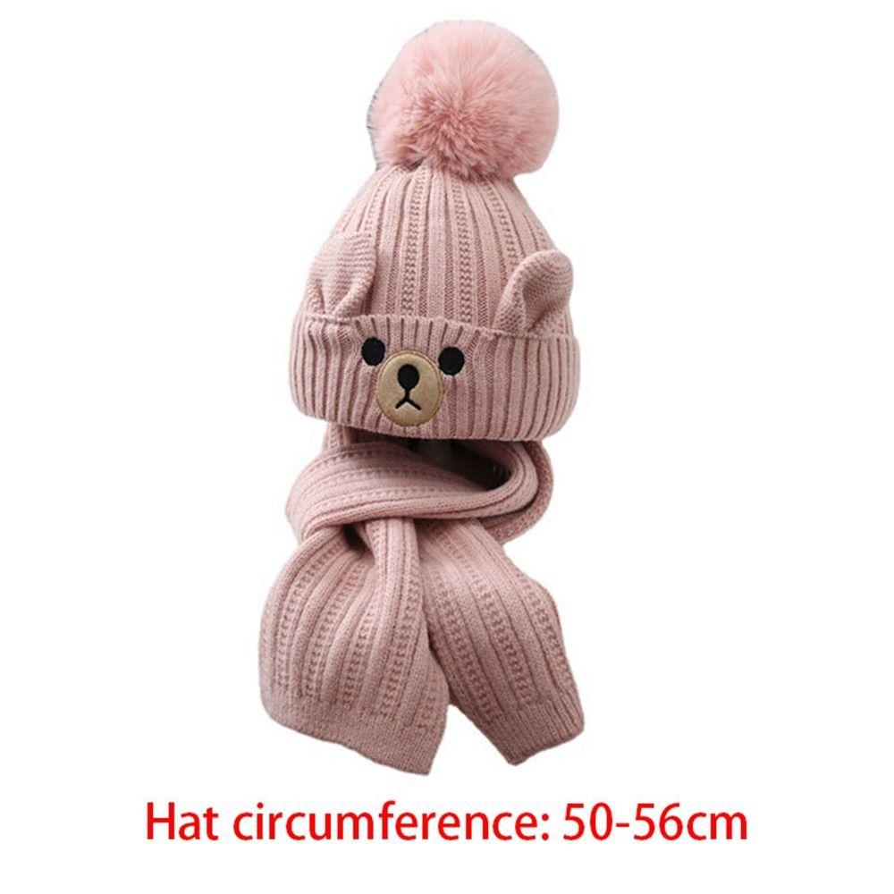 Neck Warmer Hat Scarf Sets Winter Warm Children Knitted Hat Fashion Knitted Cap Suit Girl Boy