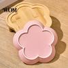 Shallow Pet Dining Plate Elevated Ceramic Bowl with Raised Stand, Flower Shape Whisker Friendly Cat Food Stand Feeding for Neck Protection, Anti Slip