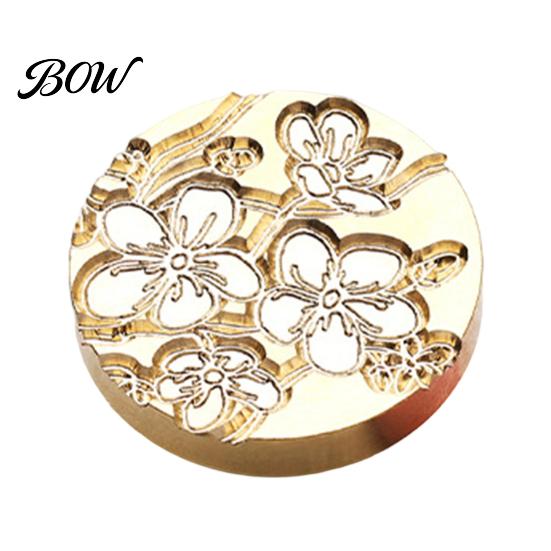 Decorative Wax Stamp Head Lily Floral Brass Seal Head, Cute Plant Themed Engraved Small Sealing for Journal Card Gift Wrapping Wedding Invitation