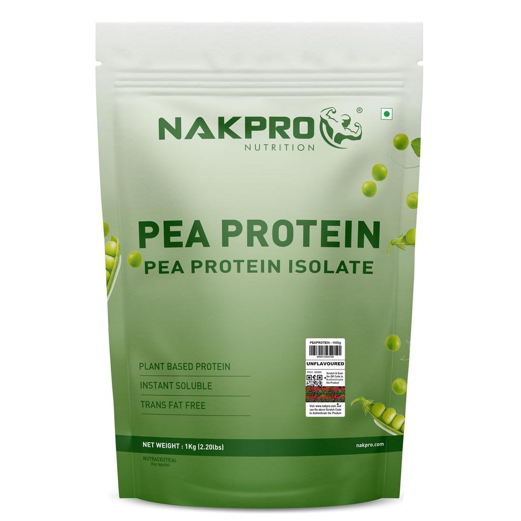 NAKPRO NUTRITION Изолят горохового протеина | 1 кг Без вкуса | 28 г белка | Растительный протеиновый порошок