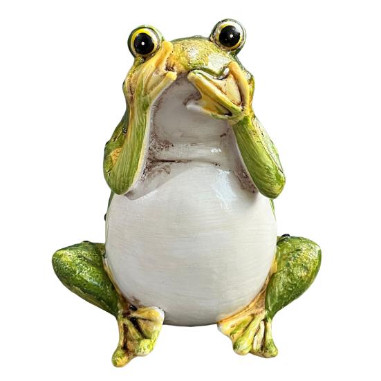 Садовая зеленая лягушка, фигурка, не говорящая, не слышащая, не видящая, лягушка, скульптура из смолы