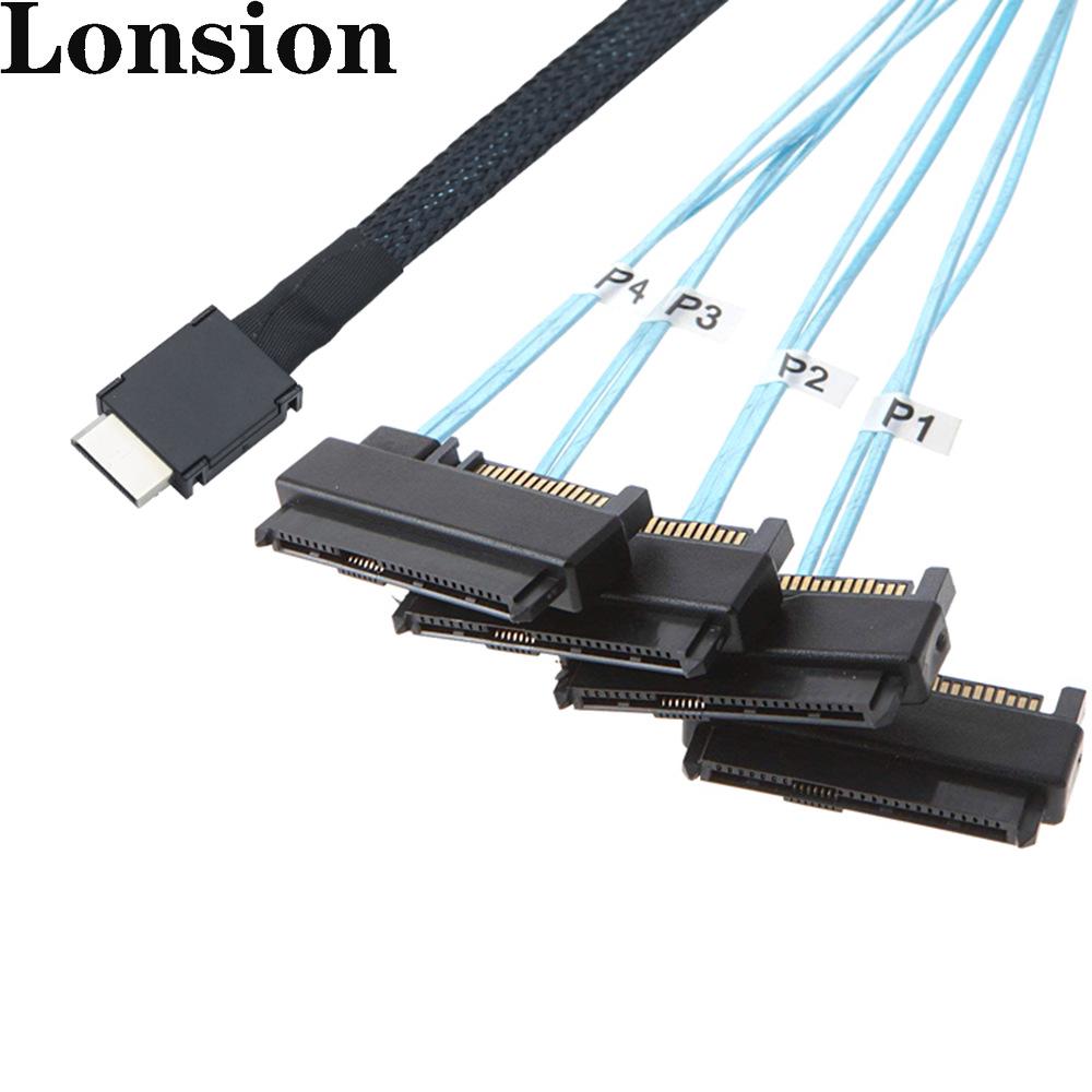 OCuLink PCIe SFF-8611 4i to SAS 4X 8482 High-Speed HDD Conversion Cable