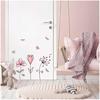 [Q8290] - Pink 'Drawed Flowers' Sticker Sheet - 20x70 Cm