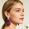 Американские серьги-подвески с флагом США для женщин, патриотичные, красно-бело-синие, с кубическим цирконием, подарок на 4 июля, День независимости