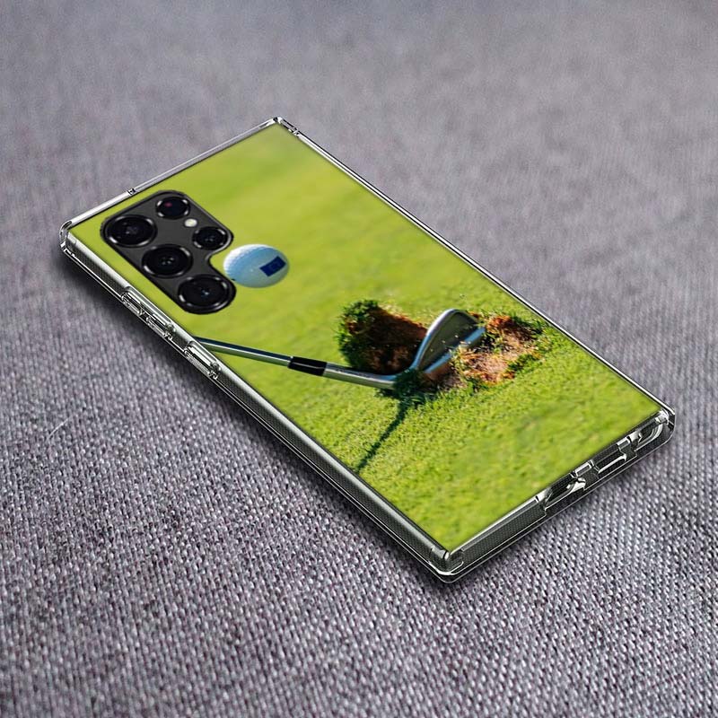 Golf Clubs and Splashing Balls Phone Case For Samsung Galaxy S24 S23 S21 S20 FE S22 S26 Ultra S25 Edge S10 Plus Cover Clear TPU