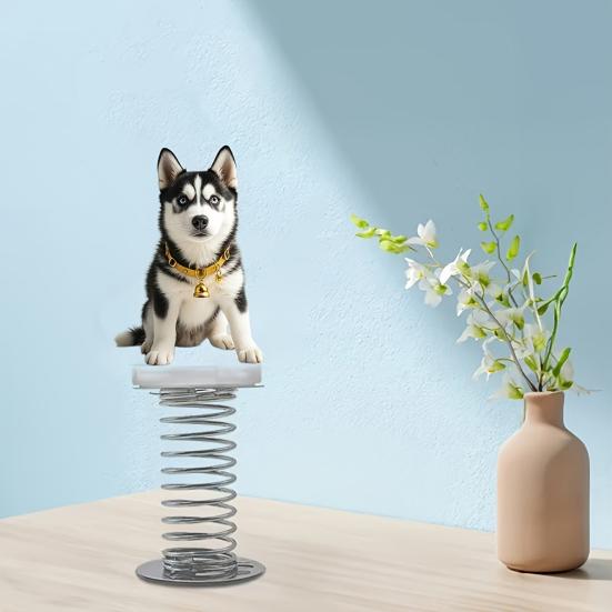 2D Swing Animal Decoration with Spring Acrylic Flat Cartoon Cat Ornament Car Dashboard