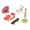 4pcs Bird Training Toys Interactive Fun Basketball Skateboard Trolley Parrot Toys for Budgie
