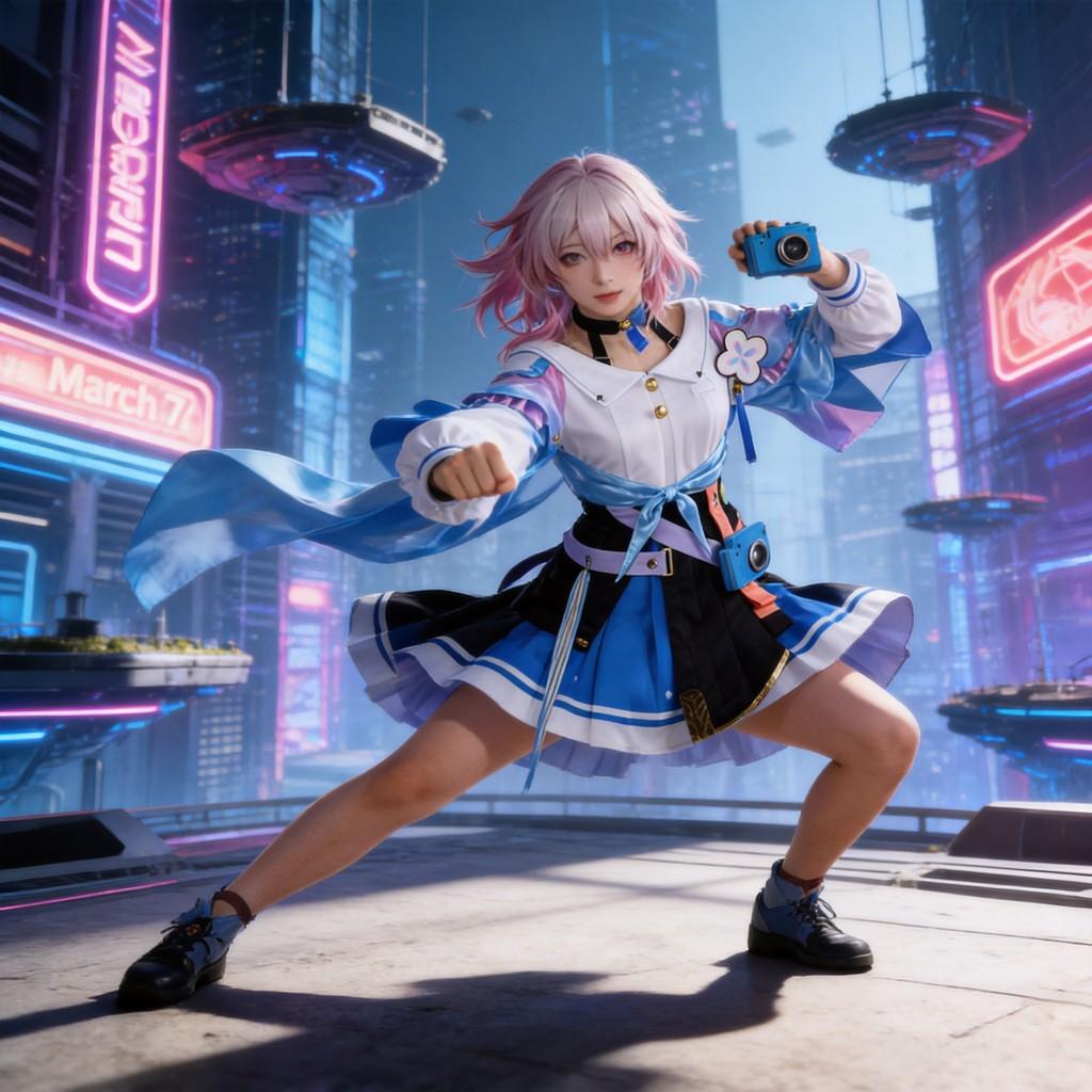Косплей-костюм Марч 7-го из Honkai Star Rail для любителей аниме и игр