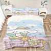3pcs Cinnamoroll & Friend Theme Printed Quilt Set - Soft and Comfortable Quilt Cover for Bedroom, Guest Room and Dormitory Decorative Beddin