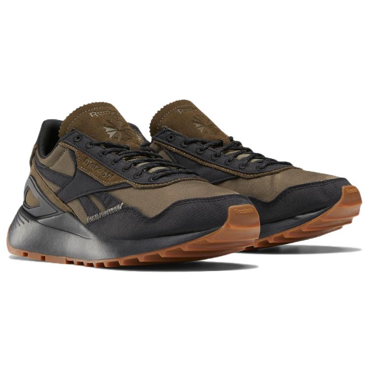 Maharishi x Reebok Classic Leather Legacy AZ Комфортные Кожаные Нейлоновые Низкие Повседневные Беговые Кроссовки Унисекс Черный Коричневый GW4452