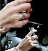 Серебряный набор обручальных колец с двойным цирконом