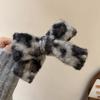 Осенне-зимние шерстяные заколки-банты для волос женские заколки для волос-пучков заколки-акулы для конского хвоста заколки для волос с леопардовым принтом