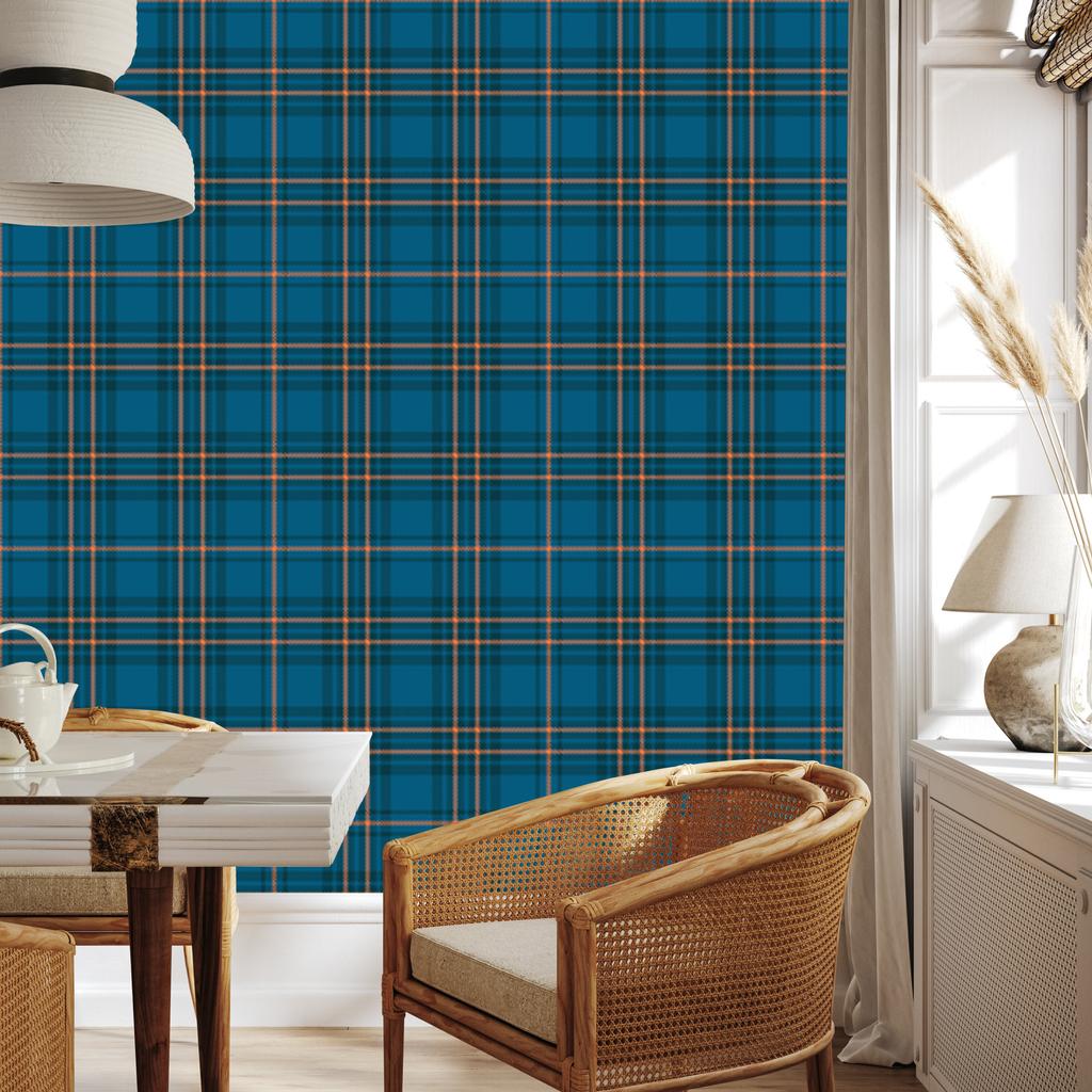 Wallpaper Fashionable colorful Scottish check for living room and bedroom 50x1000