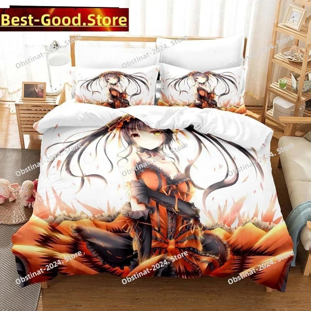 3D Аниме Кавайные Девушки Date A Live IV Комплект постельного белья Печатное Одеяло Подушка Наволочка 3 Предмета Комплекты Детский Взрослый Размер