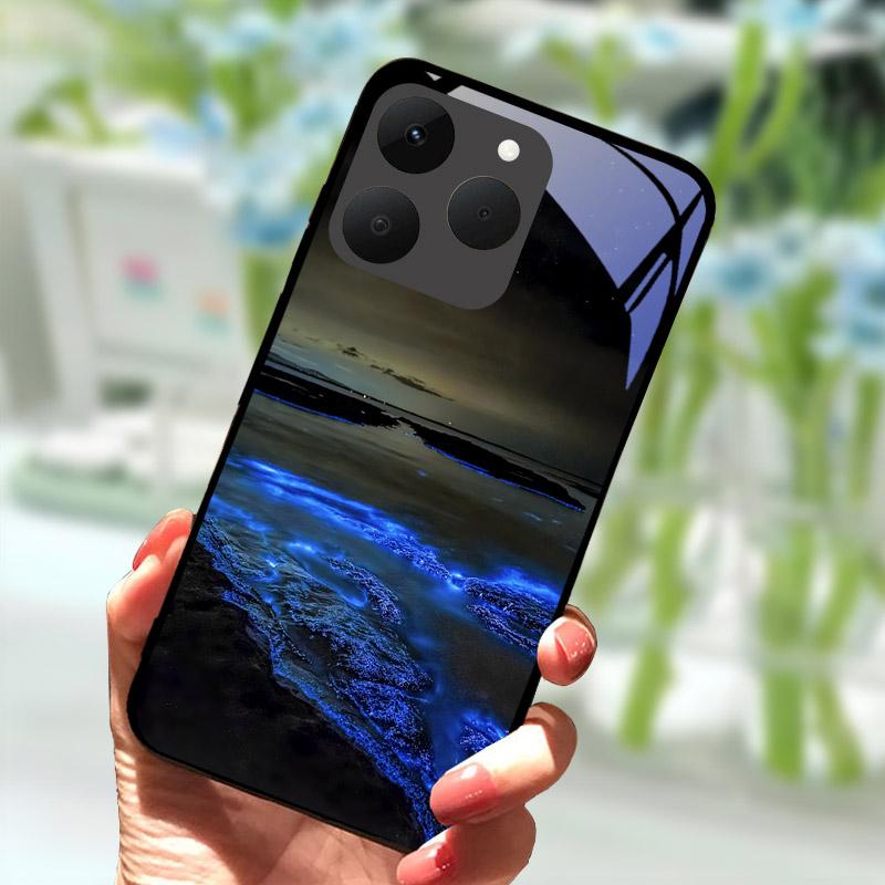 Роскошный чехол из закаленного стекла для Realme 15T 5G, ударопрочный жесткий ПК чехол для телефона для Realme 15 T RMX5112, чехол с защитой камеры Funda