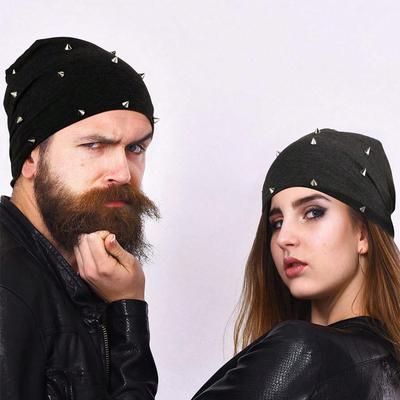 1 шт. Готическая шляпа Унисекс Готическая шапка с заклепками Рок Панк Шляпа Шип-шип Для мужчин Женщин, Черный Серый, Стиль Y2K легкая и удобная