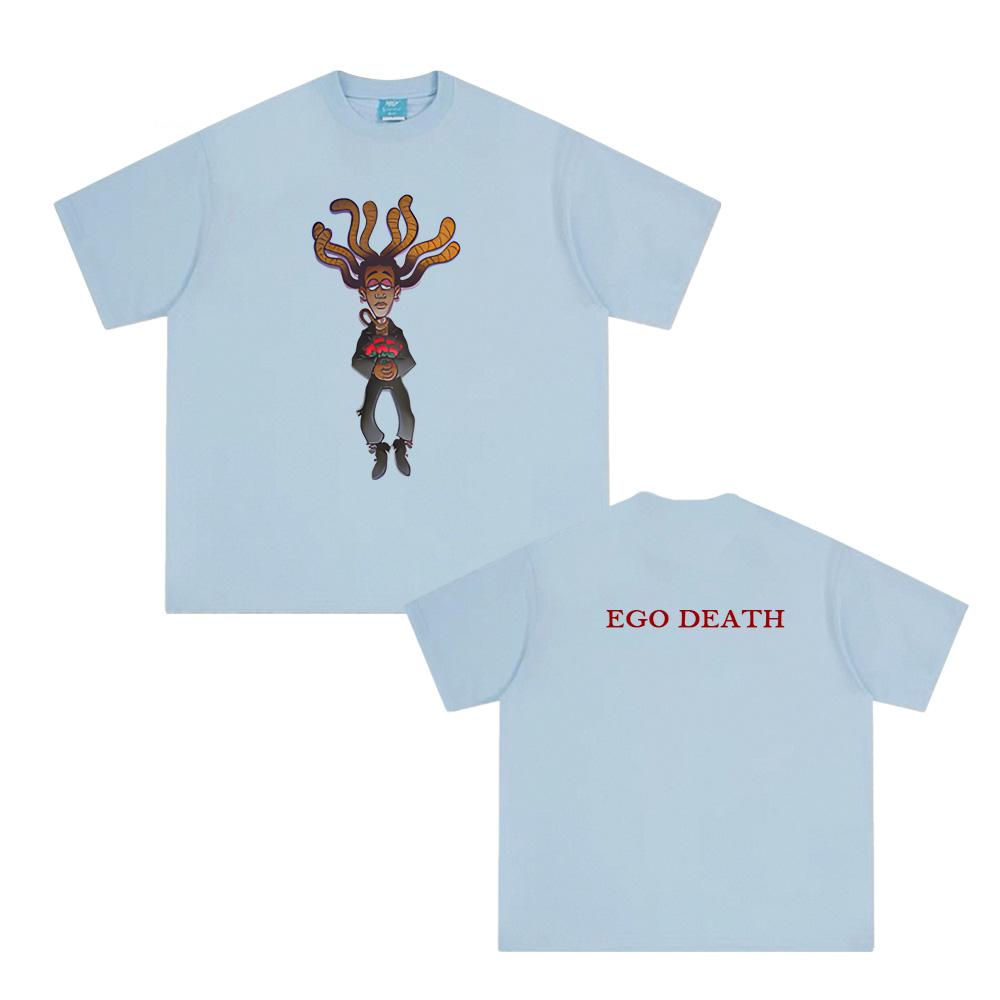 Белая футболка Ego Death Ty Dolla Sign Летняя с круглым вырезом Хип-хоп Футболка с коротким рукавом Хлопок Высококачественная одежда Женские/Мужские Топы