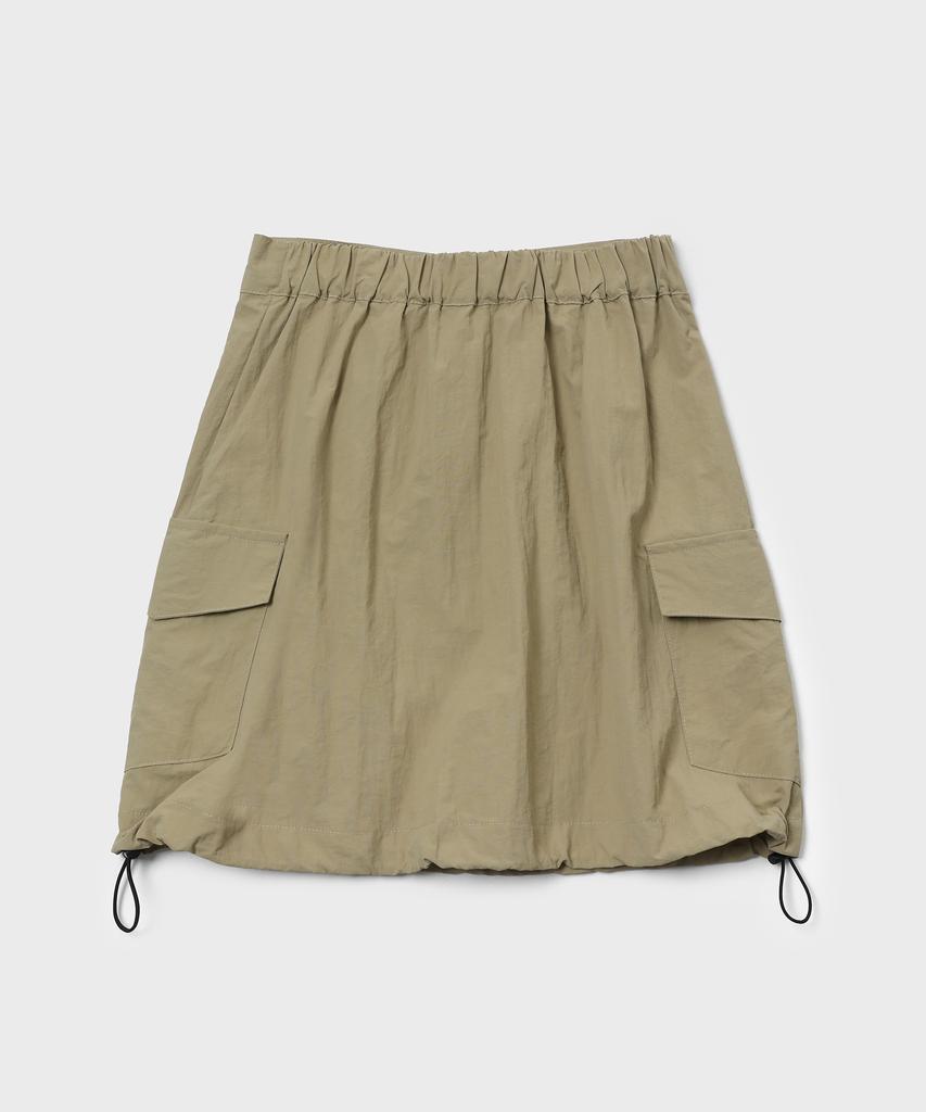 Slow Record House Nylon Cargo Mini Skirt_Beige
