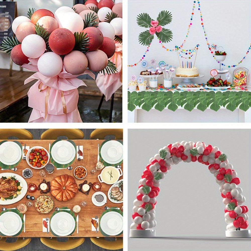 Искусственные пальмовые листья 5-8 видов, большие и маленькие, зеленые, искусственные пальмовые листья со стеблями для сафари, джунглей, гавайских луау, декора стола для вечеринки, свадьбы, дня рождения