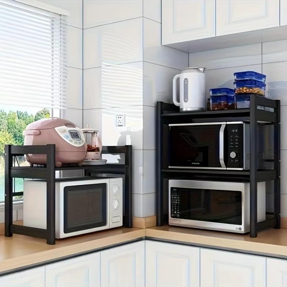 Retractable Metal Kitchen Storage Rack Adjustable Oven Storage Shelf Seasoning Storage