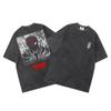 Berserk Print T Shirt Men Women Vintage Washed T-Shirt Anime Guts Graphic Tshirt Streetwear Tees Summer Casual Berserk Clothes