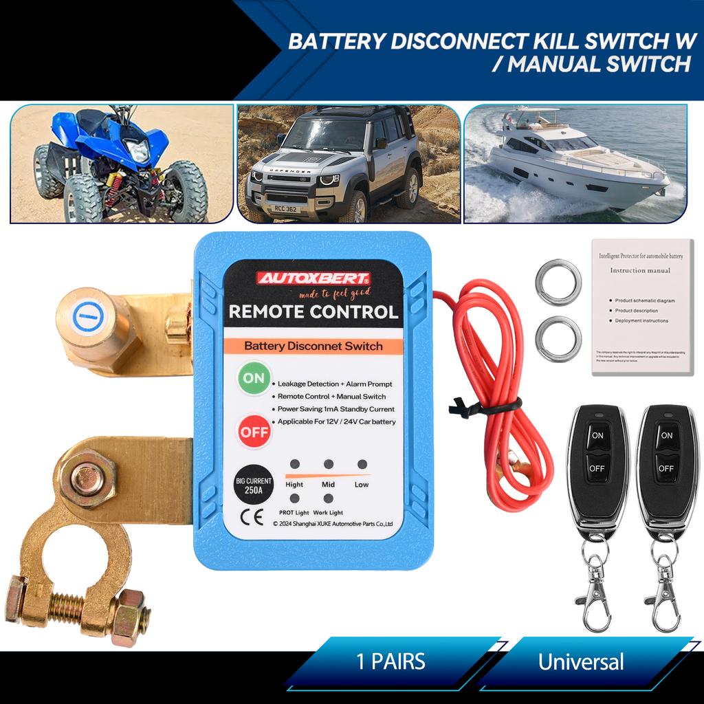 Беспроводной двойной автомобильный выключатель 12 В 240 А, автоматический выключатель питания, автоматический дистанционный выключатель аккумулятора, главный изолятор