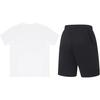 Li-Ning Однотонная футболка с круглым вырезом и короткими рукавами, быстросохнущая, дышащая, простая, универсальная, шорты, повседневный спортивный костюм YTSU149-3+AKST543-3