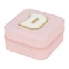 1PC Personalized Portable Jewelry Box for Women Girls Jewelry Case Small Jewelry Storage Pink Initial Letter