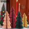 2pcs Paper Christmas Tree Honeycomb Christmas Tree 3D Christmas Honeycomb Table Centerpiece Christmas Party Decorations Paper Trees