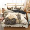 Pet Pug Dog Bedding Set Lovely Animal 3D Print Comforter Luxury Duvet Cover Set Home Textile Decor Twin Queen King Single Size