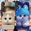 For Motorola Moto E13 Moto G13 Case Matte Black Liquid Silicone Soft Cover Lovely Cat Cartoon Jelly Capas For MotoE13 E 13 G 13