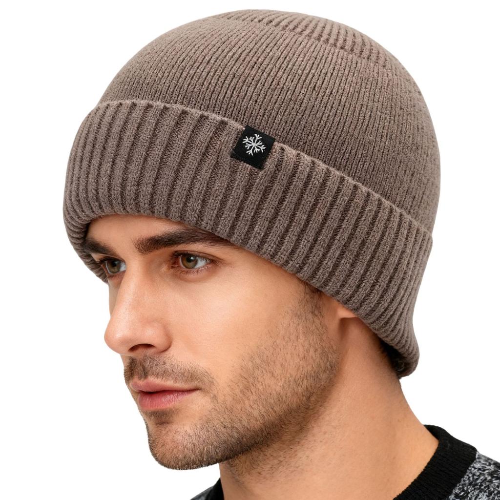 Warm Thickened Ear-Warming Hat for Men and Women Autumn and Winter Woolly Hat Warm Fleece-Lined Ski Beanie
