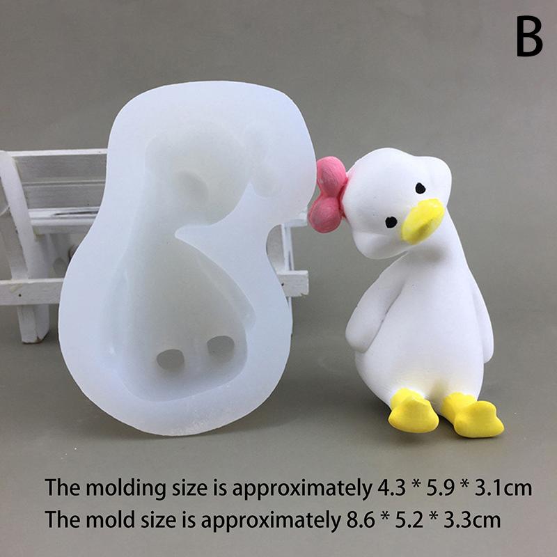 3D Милая мультяшная утка Силиконовая форма DIY Ароматизированная свеча Гипсовая мыльная смоляная форма Ручная выпечка Шоколадный торт Форма