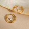GEMCHIC Women's Vintage Gold Hoop Earrings Large Circles Elegant Ear Studs Fashion Accessories