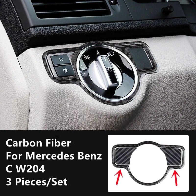 Углеродное волокно, модификация салона автомобиля, накладка, полоски, декоративные наклейки для Mercedes Benz C W204, внутренние аксессуары автомобиля
