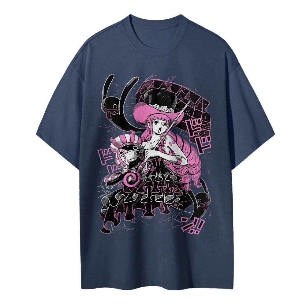 One Piece Unisexs and Womens Tshirt Perona Japan Anime Retro Tee Summer and Spring New Boys Short Sleeves Parentchild Outfits