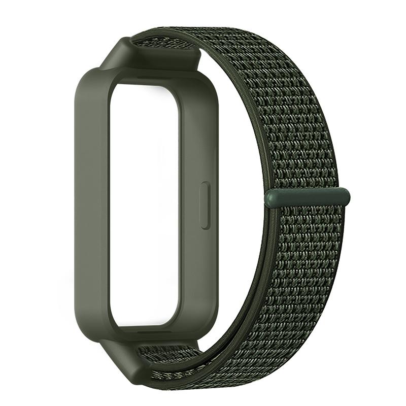 Чехол + Ремешок для Xiaomi Redmi band 3 аксессуары спортивный Нейлоновый браслет correa + Защитный Бампер корпус Чехол для mi band 9 active
